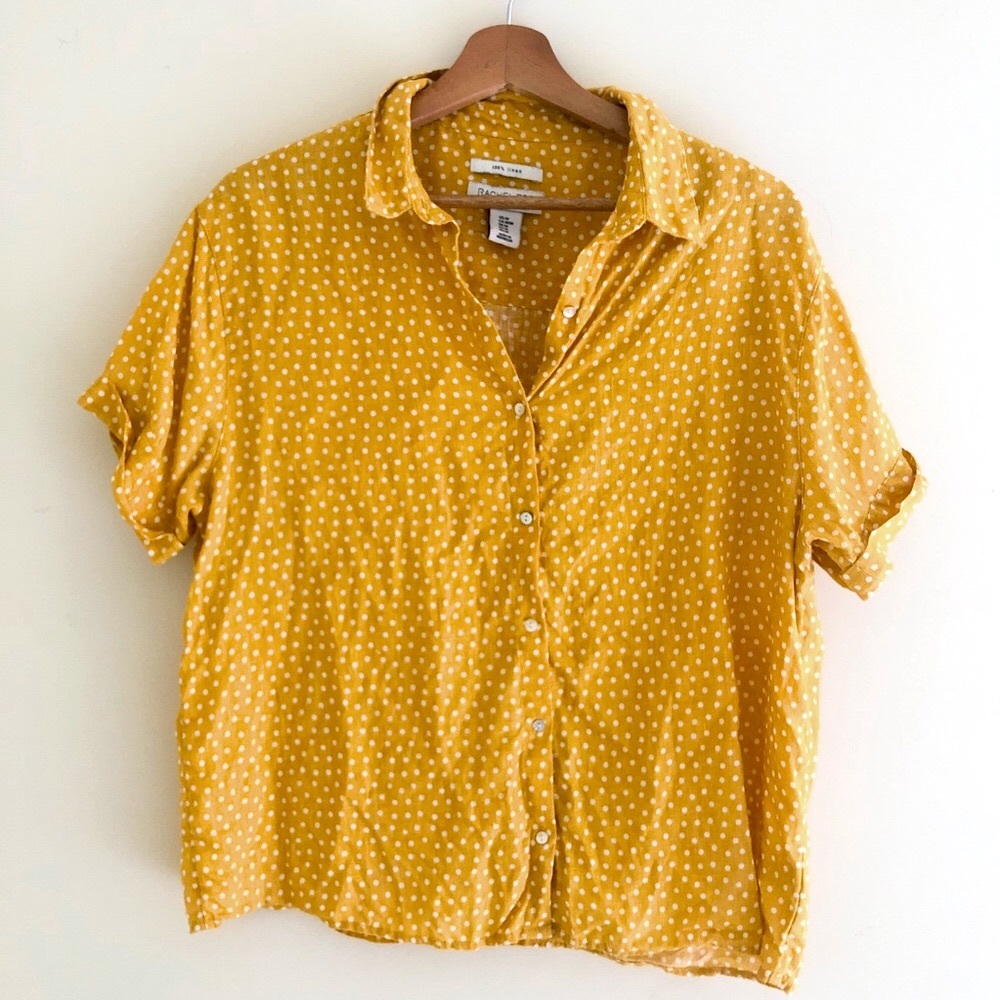 Rachel Zoe linen button down blouse